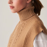 Pull col roulé sans manches en laine mérinos - Claudia