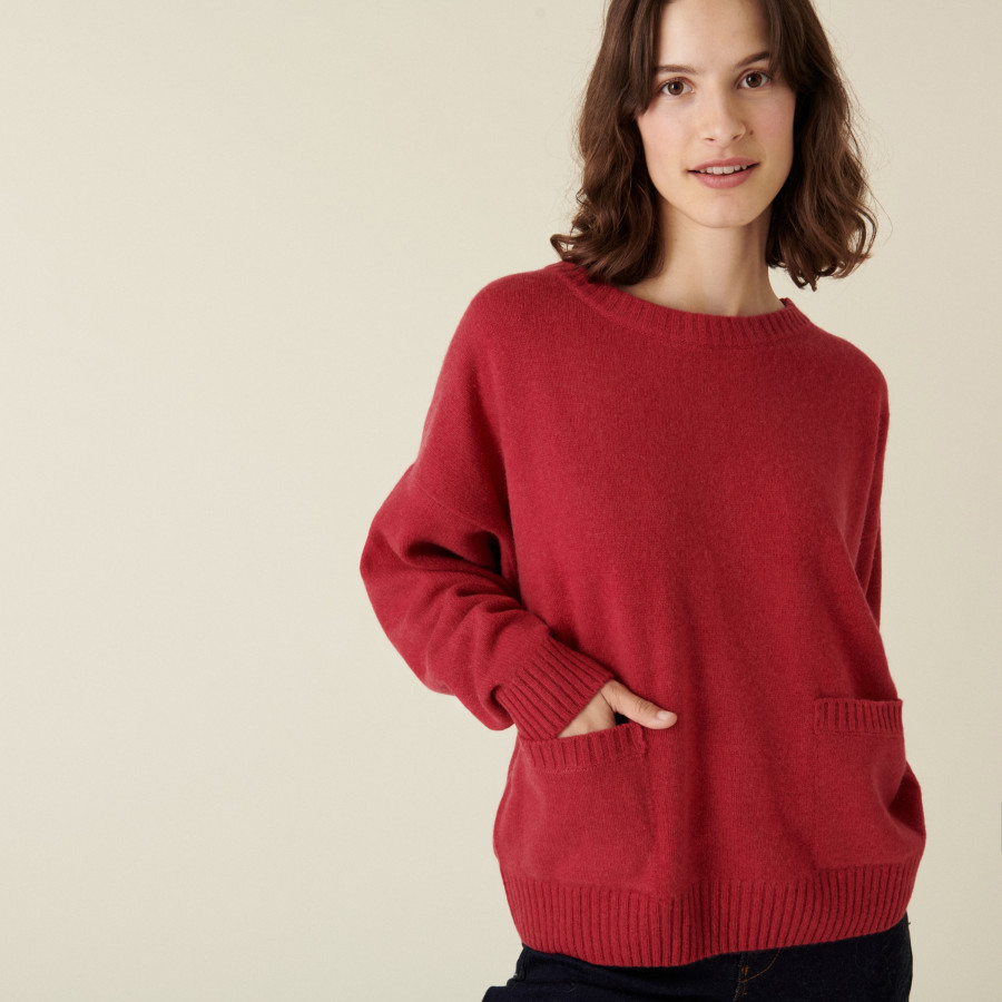 Pull ample en cachemire recyclé à poches - Davina Pull ample en cachemire recyclé à poches - Davina