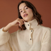 Pull oversize boutonné en mohair - Clea
