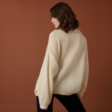 Pull oversize boutonné en mohair - Clea