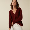 Cardigan boutonné col V en mohair - Anais