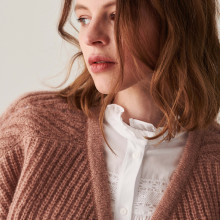 Gilet à côtes perlées en mohair - Camille