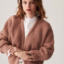 Gilet à côtes perlées en mohair - Camille