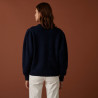 Pull manches raglan en laine cocon et maille torsadée - Carlotta