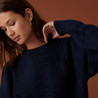 Pull manches raglan en laine cocon et maille torsadée - Carlotta