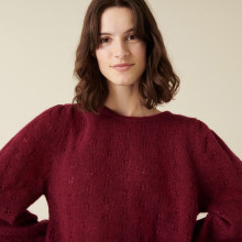 Pull à jeux de point fantaisie en mohair - Camelia