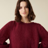 Pull à jeux de point fantaisie en mohair - Camelia