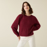 Pull à jeux de point fantaisie en mohair - Camelia