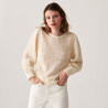 Pull à jeux de point fantaisie en mohair - Camelia