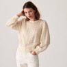 Pull à jeux de point fantaisie en mohair - Camelia