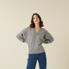 Pull ample col V finition bors côtes - Alderic