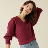 Pull ample col V finition bors côtes - Alderic