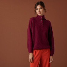 Pull oversize boutonné en mohair - Clea