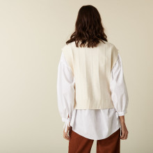 Pull col roulé sans manches en laine mérinos - Claudia