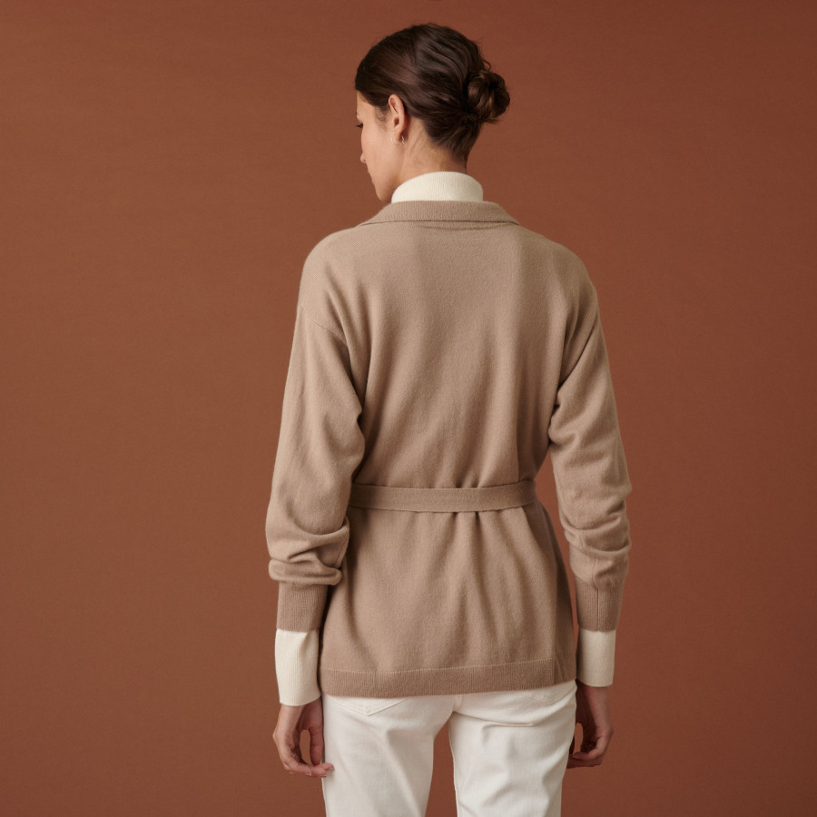 Veste boutonnée en cachemire col polo - Clemence