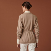Veste boutonnée en cachemire col polo - Clemence