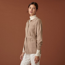 Veste boutonnée en cachemire col polo - Clemence