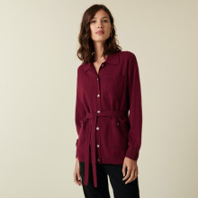 Veste boutonnée en cachemire col polo - Clemence