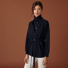 Veste boutonnée en cachemire col polo - Clemence