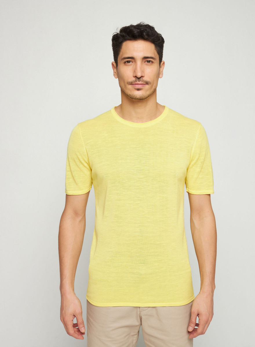 Rundhals-T-Shirt aus Flammgarn-Leinen - Renaud