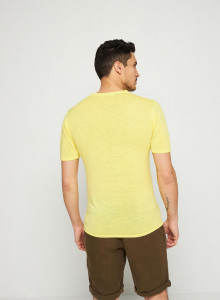 T-Shirt aus Slub-Leinen mit V-Ausschnitt - Reuben