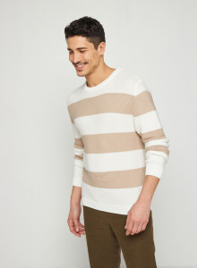 Pullover mit großen Streifen aus Bio-Baumwolle - Rivage