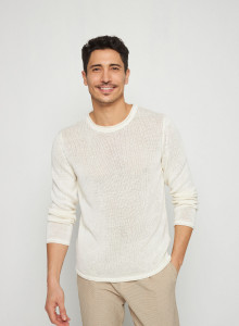 Leinenpullover mit Rundhalsausschnitt - Rudy