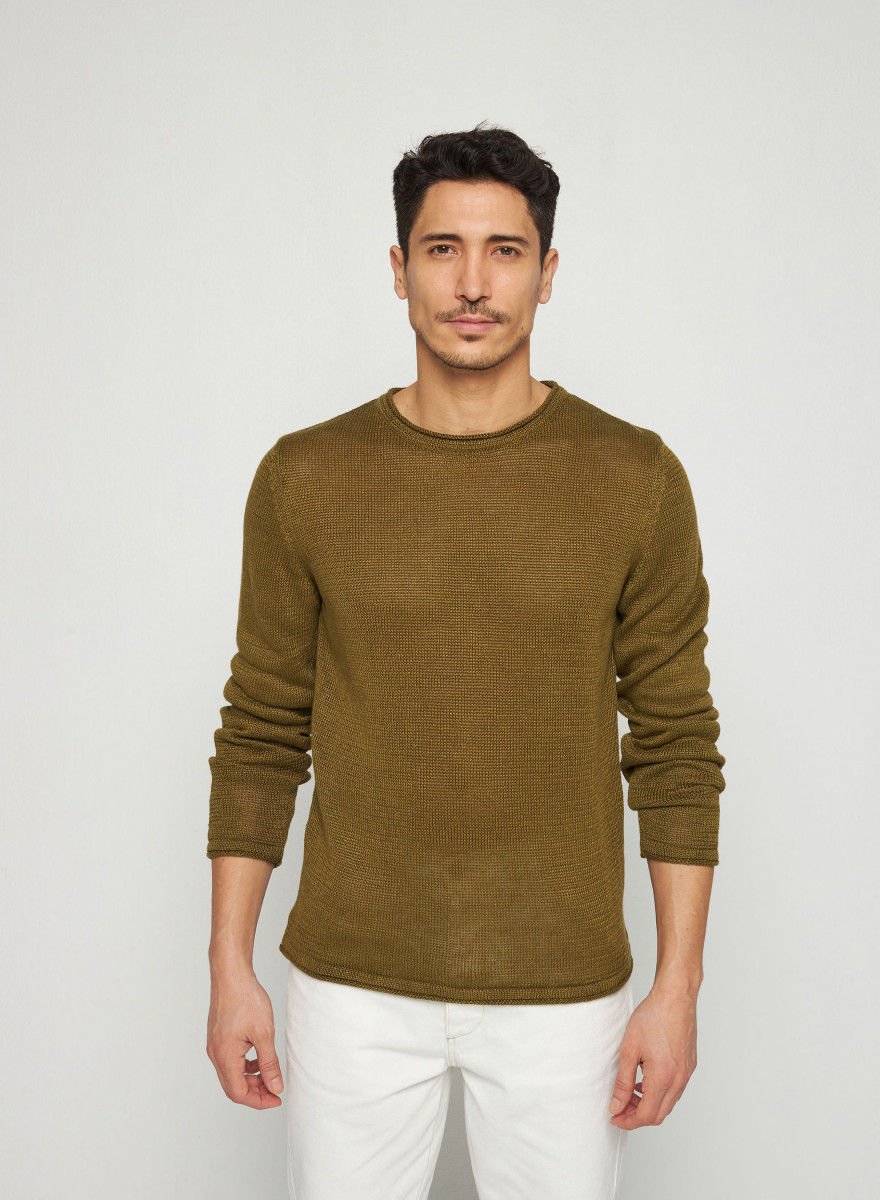 Leinenpullover mit Rundhalsausschnitt - Rudy