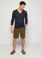 T-Shirt mit tunesischem Kragen aus Slub-Leinen - Blayne
