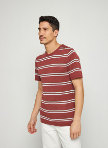Gestreiftes T-Shirt aus Slub-Leinen - Remi