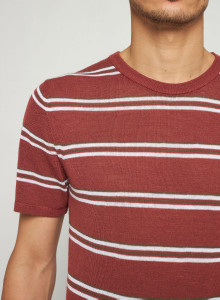 Gestreiftes T-Shirt aus Slub-Leinen - Remi