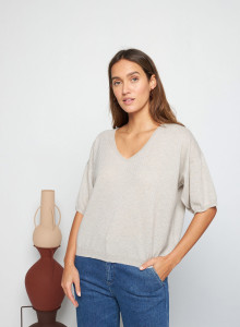 T-Shirt mit Ellbogenärmeln aus leichtem Kaschmir - Solange