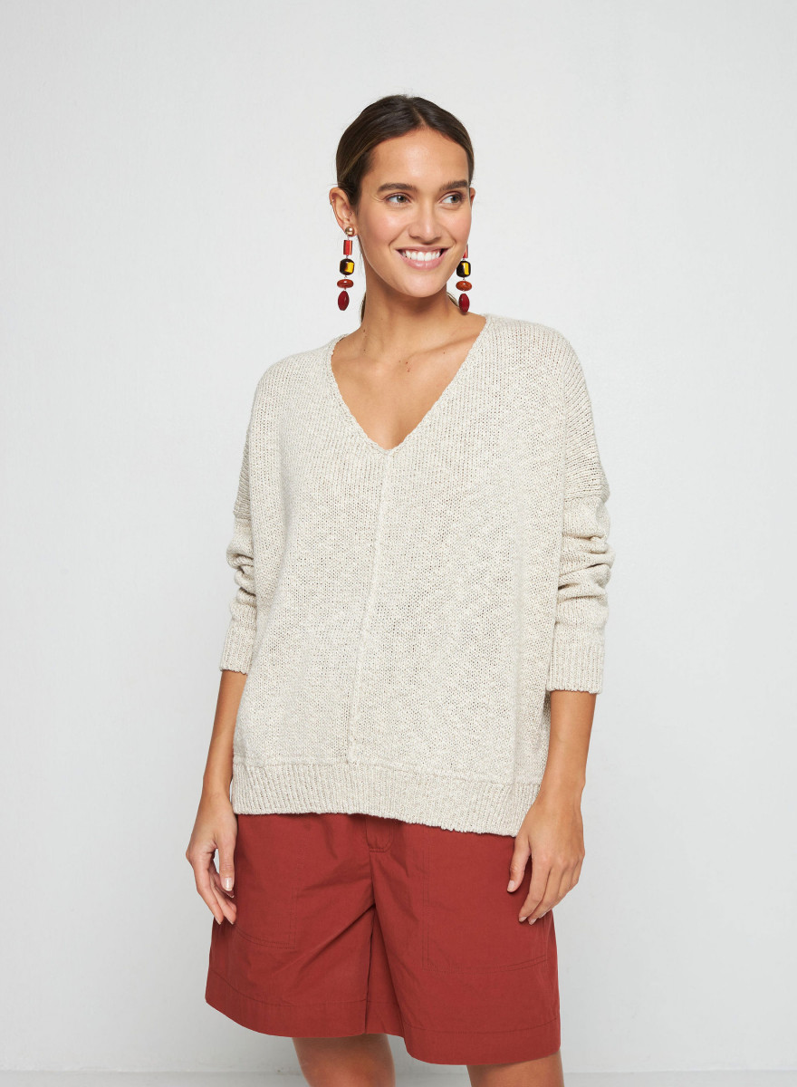 Lockerer Pullover aus Baumwolle und Leinen - Nathalie
