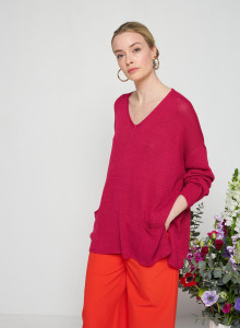 Oversize-Pullover mit V-Ausschnitt aus Corallo - Telma