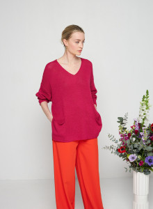 Oversize-Pullover mit V-Ausschnitt aus Corallo - Telma