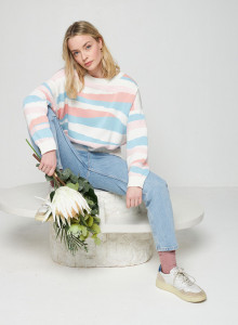 Pullover mit bunten Streifen aus Bio-Baumwolle - Solal