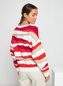 Pullover mit bunten Streifen aus Bio-Baumwolle - Solal