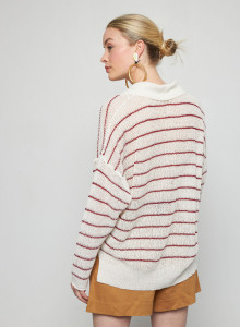 Pullover aus Leinen mit Polokragen - Tiara