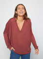 T-Shirt aus Flammgarn-Leinen mit Knopfleiste hinten - Tally