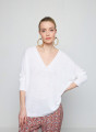 T-Shirt aus Flammgarn-Leinen mit Knopfleiste hinten - Tally