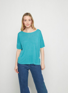 T-Shirt aus Flammgarn-Leinen mit Knopfleiste hinten - Tally