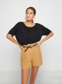 T-Shirt aus Flammgarn-Leinen mit Knopfleiste hinten - Tally