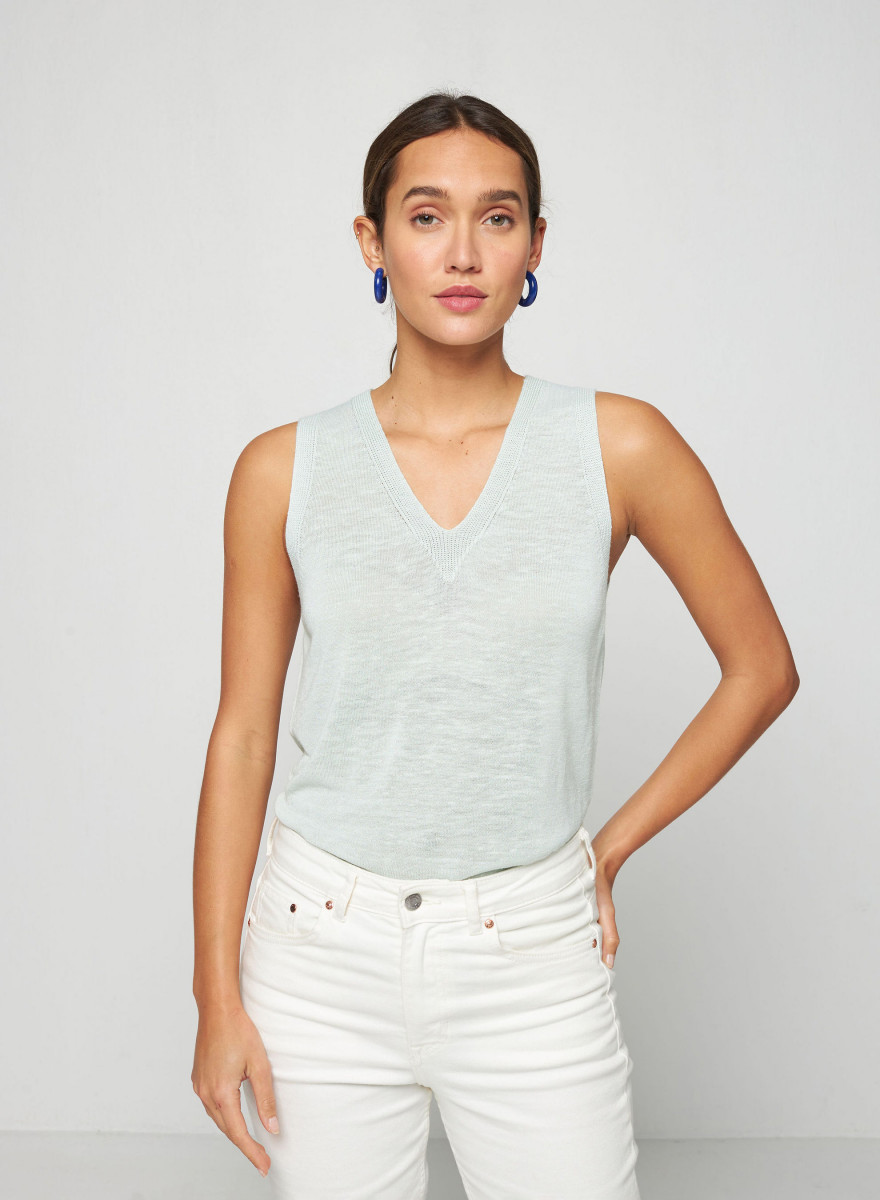 Tanktop aus Slub-Leinen - Tahiti