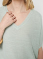 T-Shirt mit Fledermausärmeln aus Slub-Leinen - Tarra
