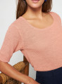 Rippstrick-T-Shirt aus Flammgarn-Leinen - Tahissa