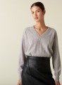 Pull en cachemire col V en maille - Canelle