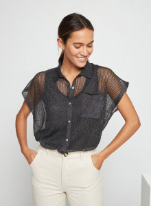 Bluse mit kurzen Ärmeln und Iris-Effekt - Stacy