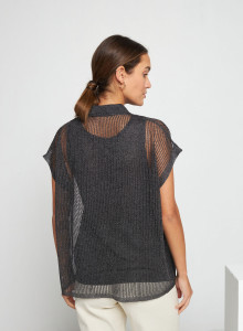 Bluse mit kurzen Ärmeln und Iris-Effekt - Stacy