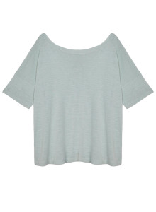 T-Shirt aus Flammgarn-Leinen mit Knopfleiste hinten - Tally