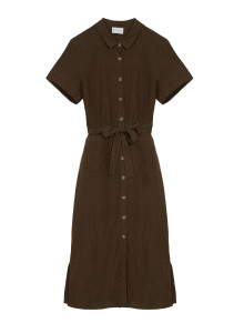 Kurzärmliges Hemdblusenkleid aus Leinen - Tori
